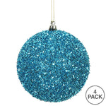 Load image into Gallery viewer, Turquoise --- Tinsel Ball Ornament -- Various Sizes by Vickerman®
