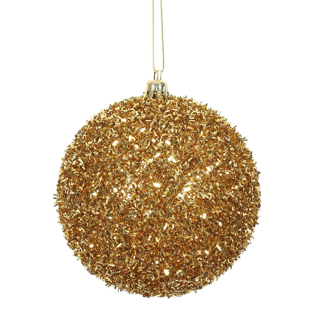 Antique Gold --- Tinsel Ball Ornament -- Various Sizes by Vickerman®