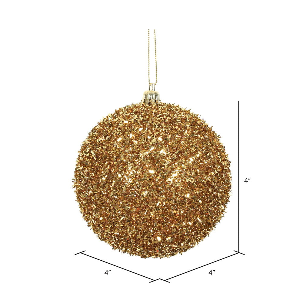 Antique Gold --- Tinsel Ball Ornament -- Various Sizes by Vickerman®