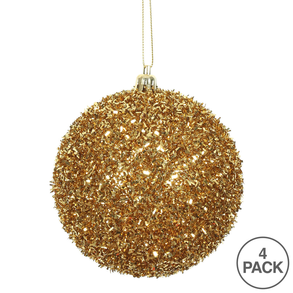 Antique Gold --- Tinsel Ball Ornament -- Various Sizes by Vickerman®