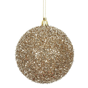 Champagne --- Tinsel Ball Ornament -- Various Sizes by Vickerman®