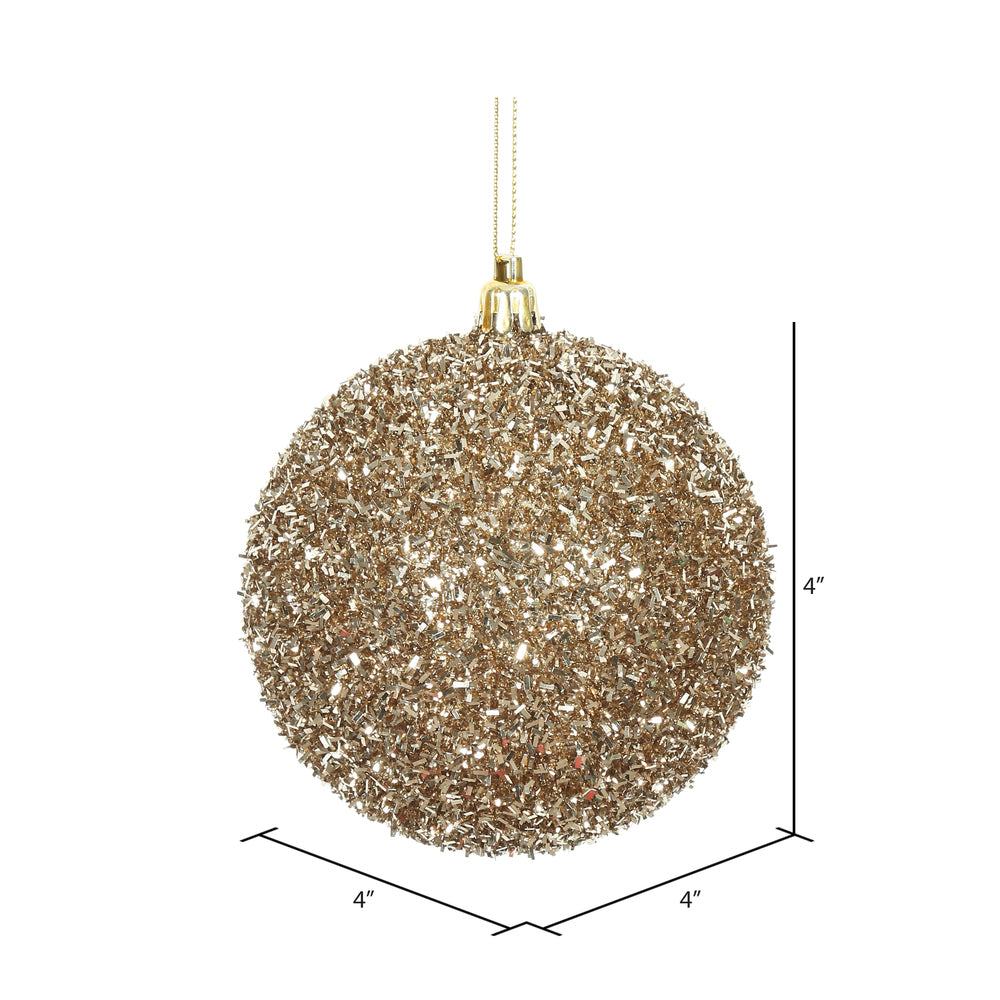 Champagne --- Tinsel Ball Ornament -- Various Sizes by Vickerman®