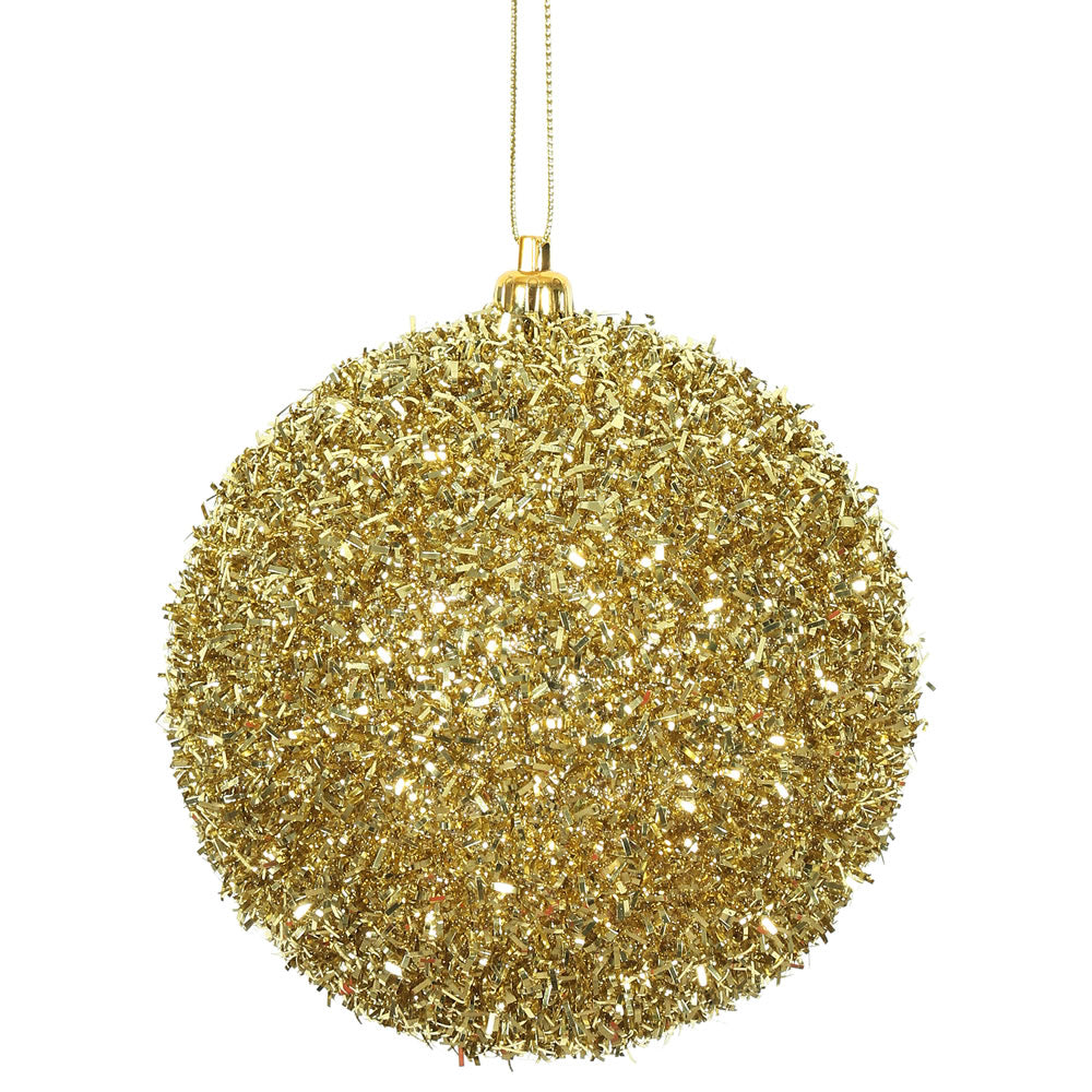 Gold --- Tinsel Ball Ornament -- Various Sizes by Vickerman®