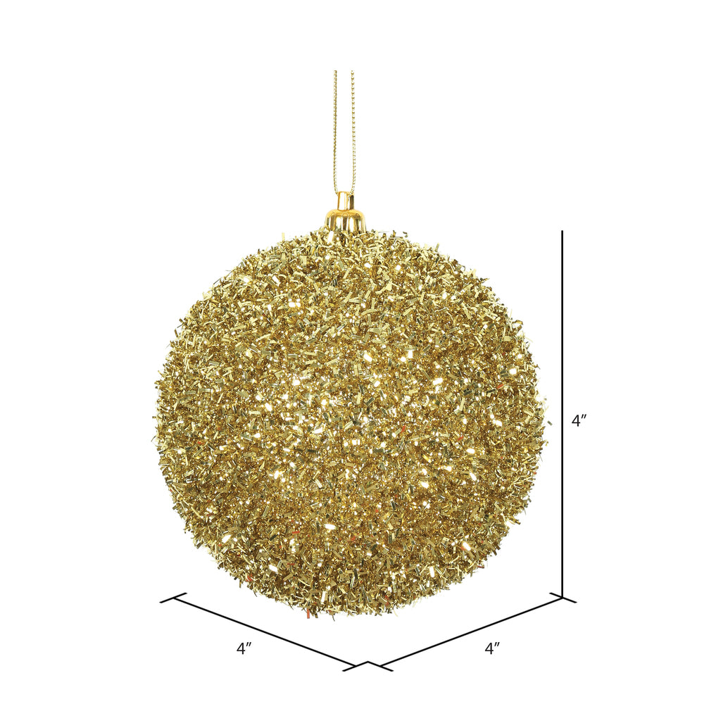 Gold --- Tinsel Ball Ornament -- Various Sizes by Vickerman®