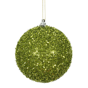 Lime --- Tinsel Ball Ornament -- Various Sizes by Vickerman®