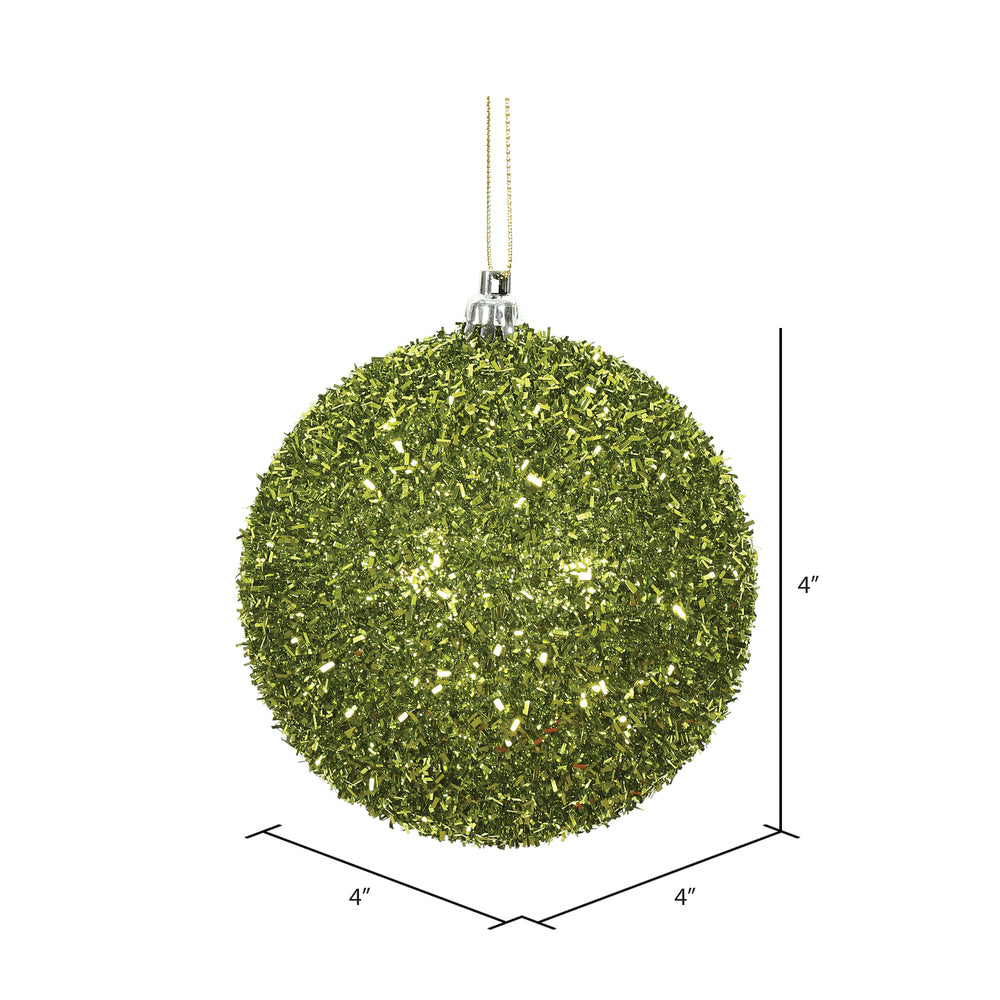 Lime --- Tinsel Ball Ornament -- Various Sizes by Vickerman®