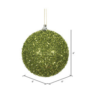 Lime --- Tinsel Ball Ornament -- Various Sizes by Vickerman®