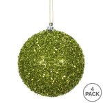 Load image into Gallery viewer, Lime --- Tinsel Ball Ornament -- Various Sizes by Vickerman®
