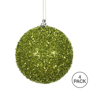 Lime --- Tinsel Ball Ornament -- Various Sizes by Vickerman®