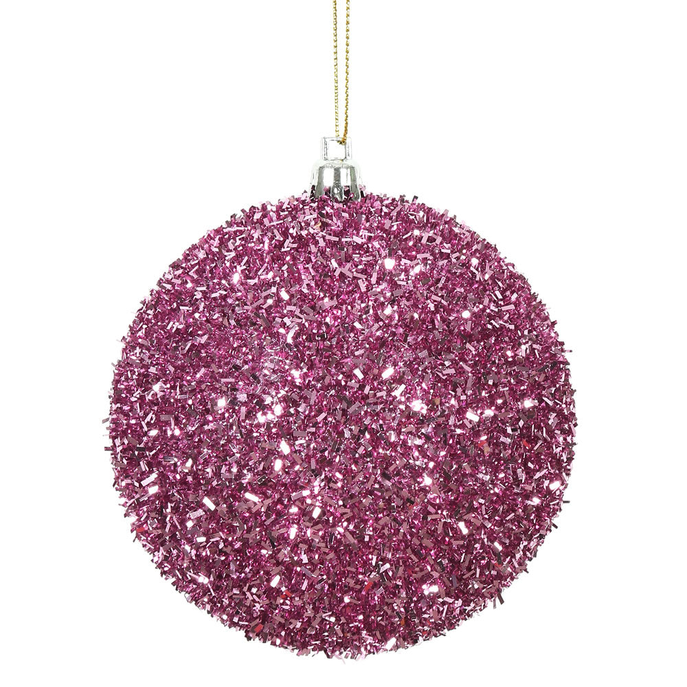 Pink --- Tinsel Ball Ornament -- Various Sizes by Vickerman®