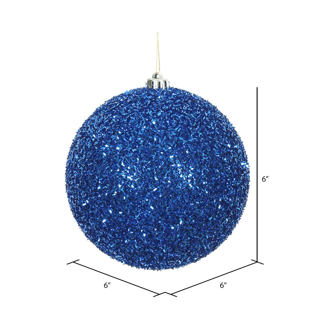 Blue --- Tinsel Ball Ornament -- Various Sizes by Vickerman®