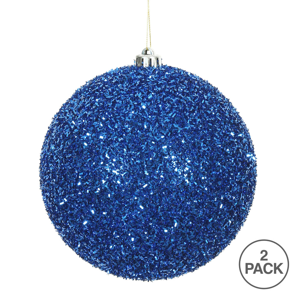 Blue --- Tinsel Ball Ornament -- Various Sizes by Vickerman®