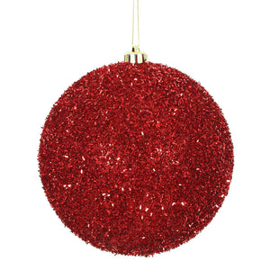 Red --- Tinsel Ball Ornament -- Various Sizes by Vickerman®