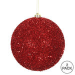 Load image into Gallery viewer, Red --- Tinsel Ball Ornament -- Various Sizes by Vickerman®
