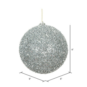 Silver --- Tinsel Ball Ornament -- Various Sizes by Vickerman®