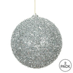 Load image into Gallery viewer, Silver --- Tinsel Ball Ornament -- Various Sizes by Vickerman®
