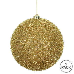 Gold --- Tinsel Ball Ornament -- Various Sizes by Vickerman®