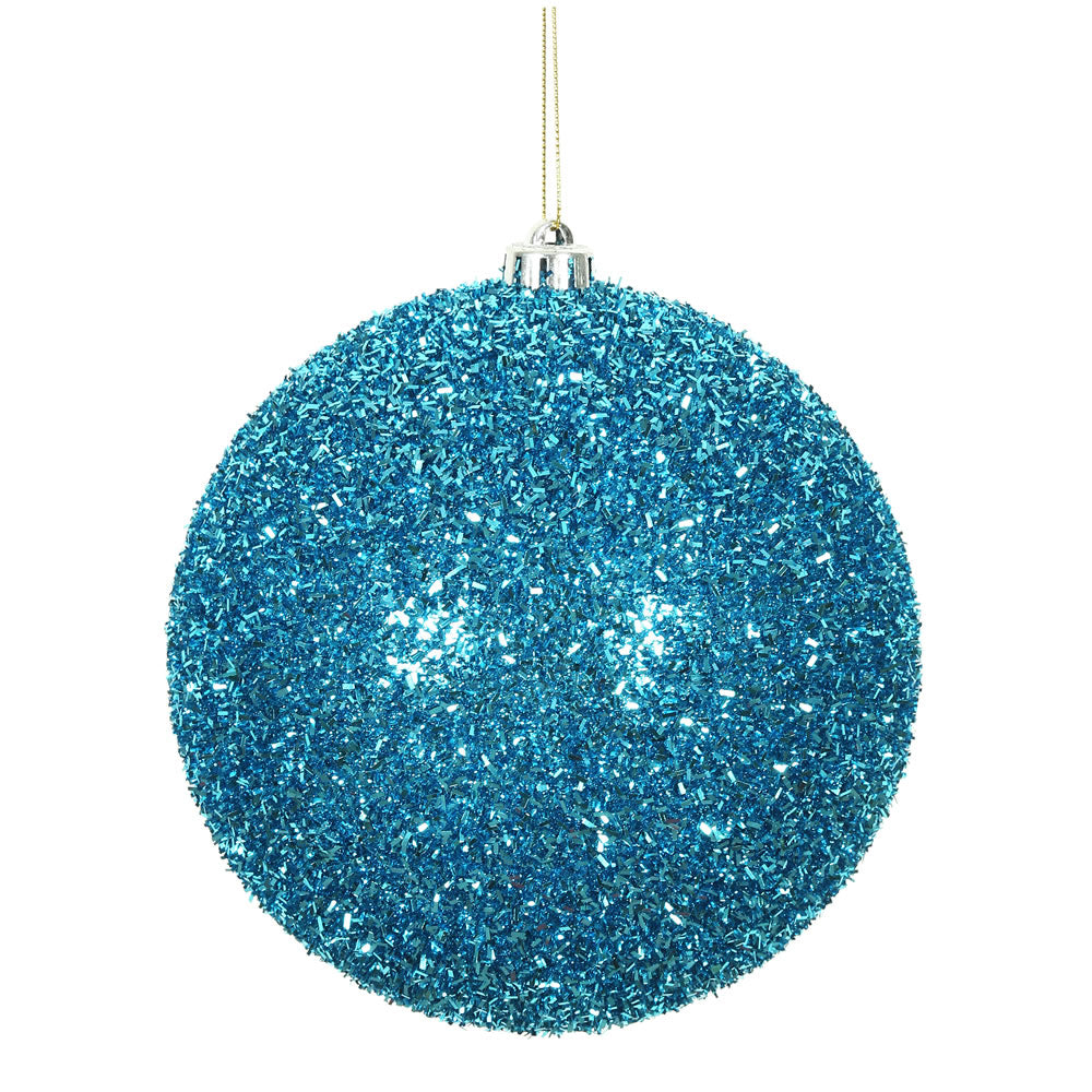 Turquoise --- Tinsel Ball Ornament -- Various Sizes by Vickerman®