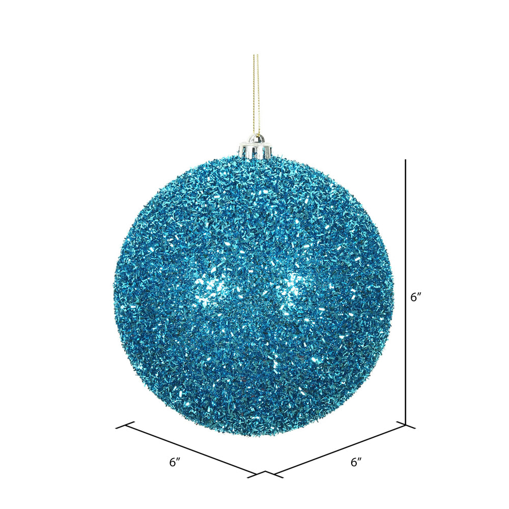 Turquoise --- Tinsel Ball Ornament -- Various Sizes by Vickerman®