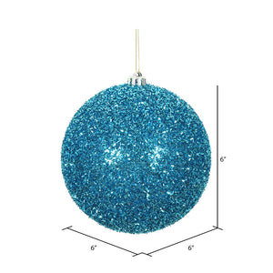 Turquoise --- Tinsel Ball Ornament -- Various Sizes by Vickerman®