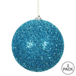 Load image into Gallery viewer, Turquoise --- Tinsel Ball Ornament -- Various Sizes by Vickerman®
