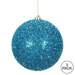 Turquoise --- Tinsel Ball Ornament -- Various Sizes by Vickerman®