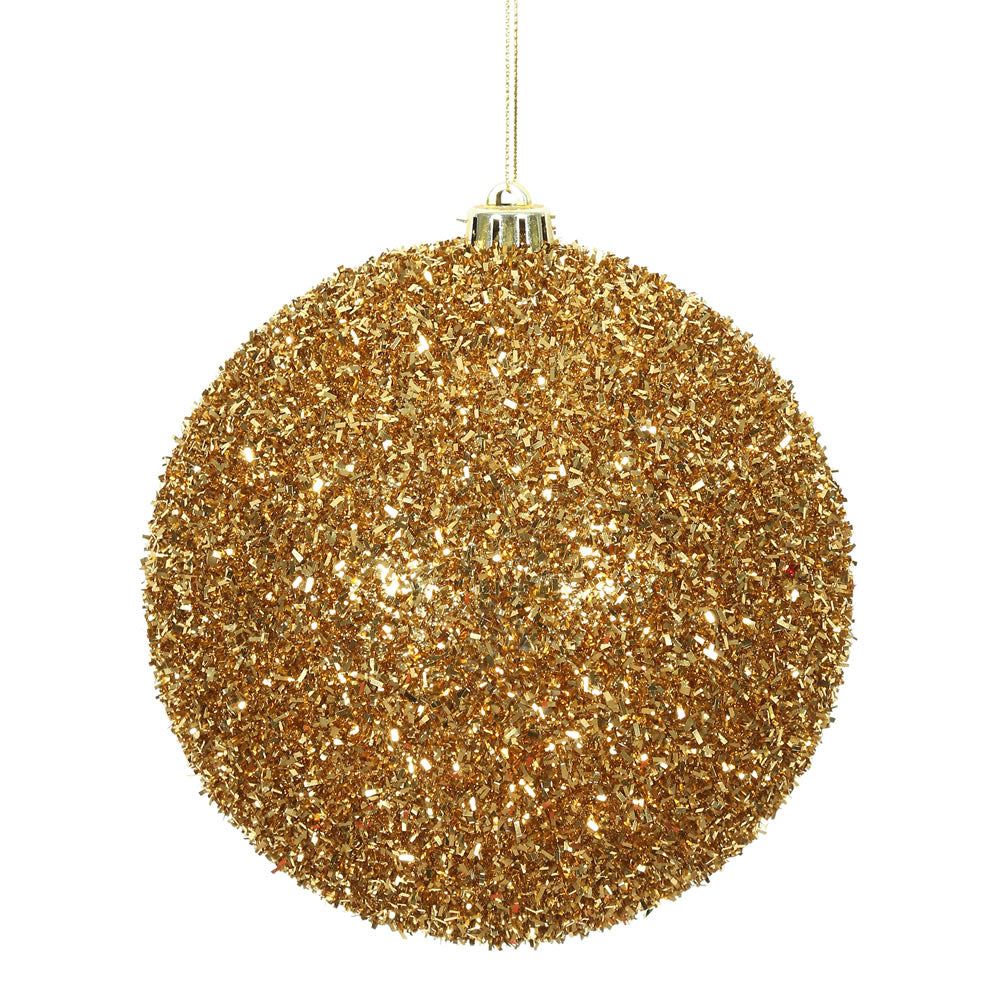 Antique Gold --- Tinsel Ball Ornament -- Various Sizes by Vickerman®