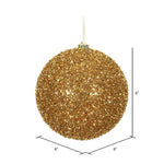 Load image into Gallery viewer, Antique Gold --- Tinsel Ball Ornament -- Various Sizes by Vickerman®
