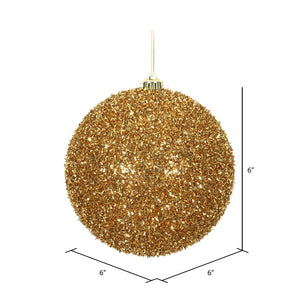 Antique Gold --- Tinsel Ball Ornament -- Various Sizes by Vickerman®