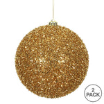 Load image into Gallery viewer, Antique Gold --- Tinsel Ball Ornament -- Various Sizes by Vickerman®
