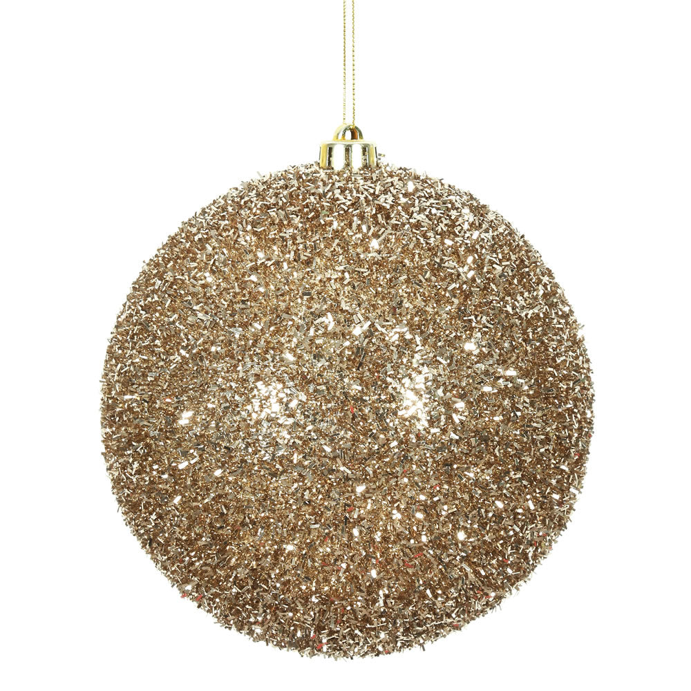 Champagne --- Tinsel Ball Ornament -- Various Sizes by Vickerman®