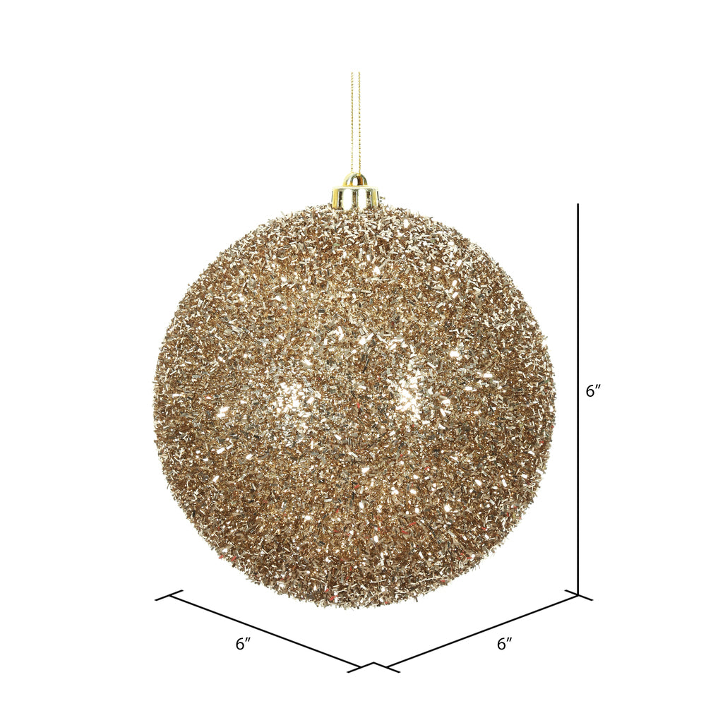 Champagne --- Tinsel Ball Ornament -- Various Sizes by Vickerman®