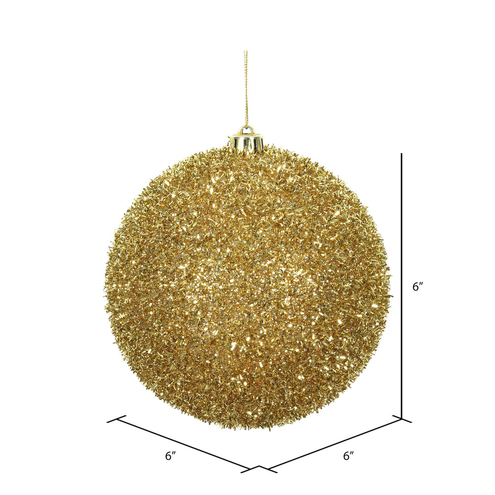 Gold --- Tinsel Ball Ornament -- Various Sizes by Vickerman®