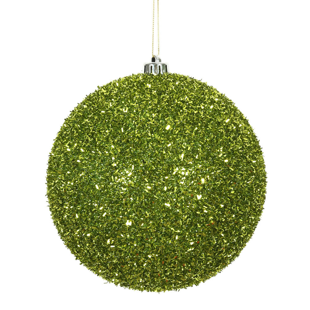 Lime --- Tinsel Ball Ornament -- Various Sizes by Vickerman®