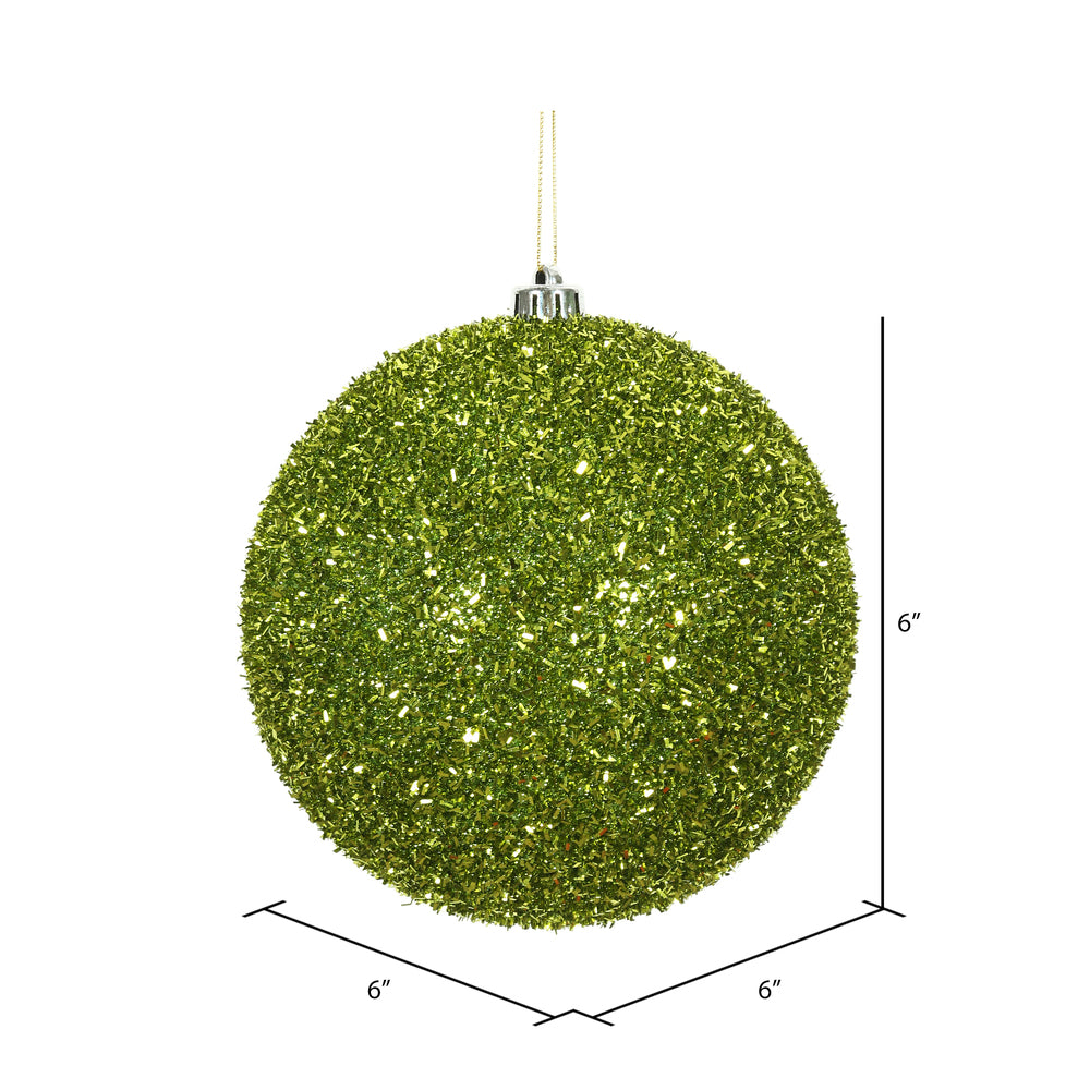 Lime --- Tinsel Ball Ornament -- Various Sizes by Vickerman®