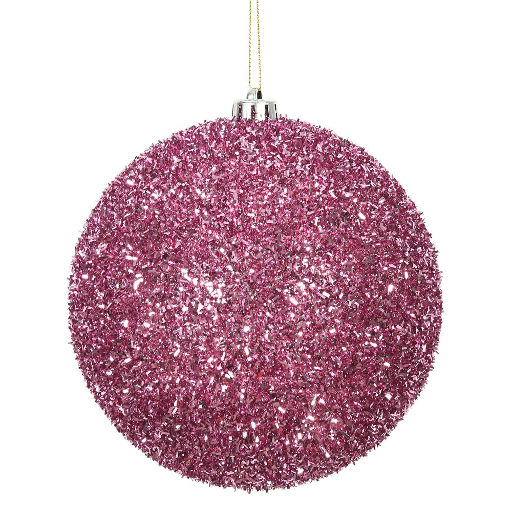 Pink --- Tinsel Ball Ornament -- Various Sizes by Vickerman®