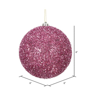 Pink --- Tinsel Ball Ornament -- Various Sizes by Vickerman®