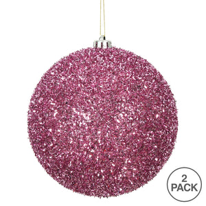 Pink --- Tinsel Ball Ornament -- Various Sizes by Vickerman®