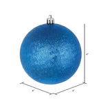 Load image into Gallery viewer, Blue --- 4 in --- Drilled Brushed Finish Ball Ornament -- Vickerman®
