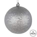 Load image into Gallery viewer, Silver --- 4 in --- Drilled Brushed Finish Ball Ornament -- Vickerman®
