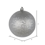 Load image into Gallery viewer, Silver --- 4 in --- Drilled Brushed Finish Ball Ornament -- Vickerman®
