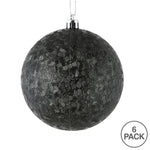 Load image into Gallery viewer, Black --- 4 in --- Drilled Brushed Finish Ball Ornament -- Vickerman®
