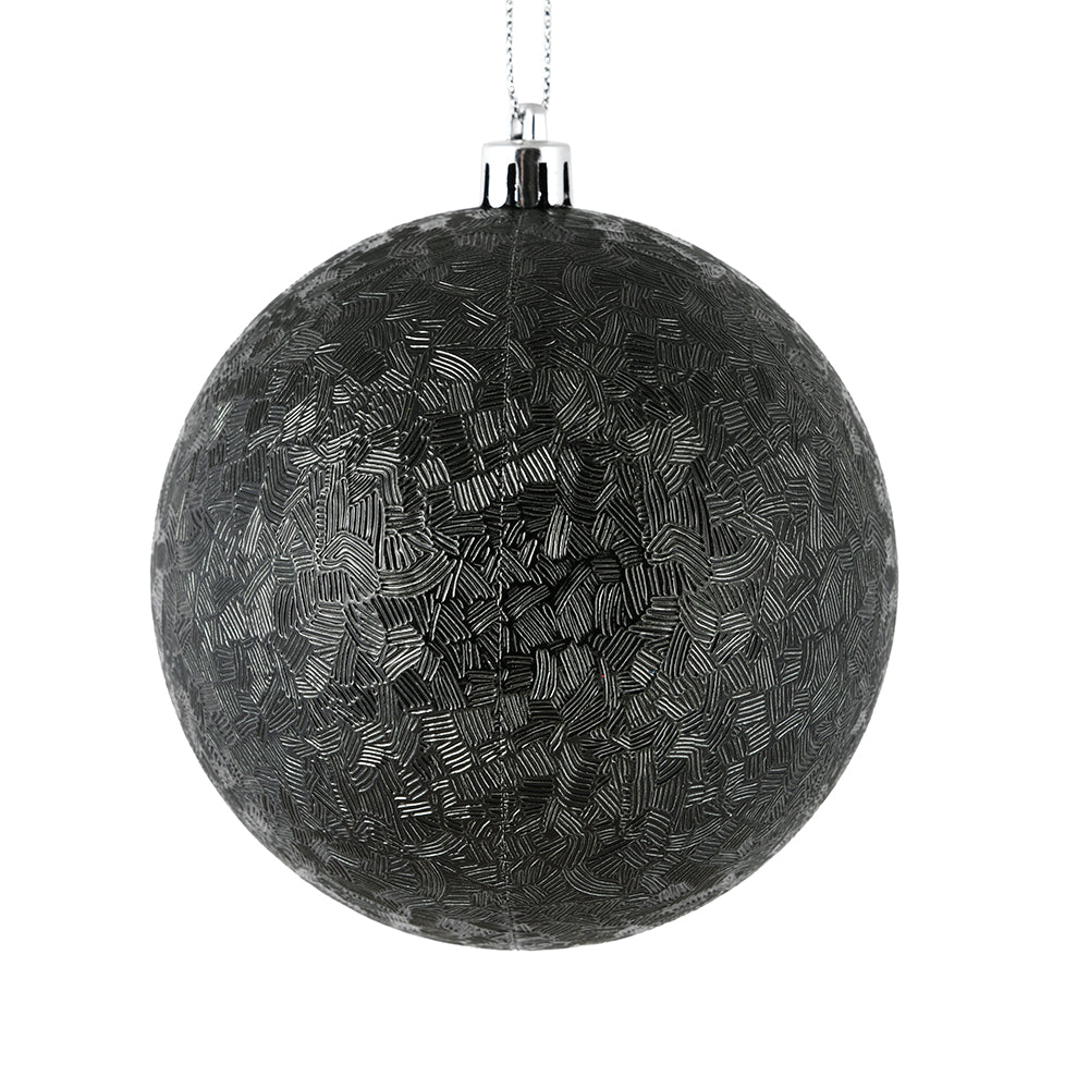 Black --- 4 in --- Drilled Brushed Finish Ball Ornament -- Vickerman®