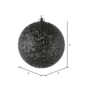 Black --- 4 in --- Drilled Brushed Finish Ball Ornament -- Vickerman®