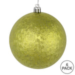 Load image into Gallery viewer, Lime --- 4 in --- Drilled Brushed Finish Ball Ornament -- Vickerman®
