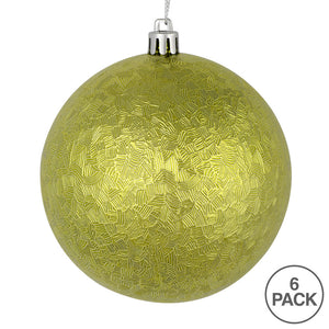 Lime --- 4 in --- Drilled Brushed Finish Ball Ornament -- Vickerman®