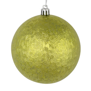 Lime --- 4 in --- Drilled Brushed Finish Ball Ornament -- Vickerman®