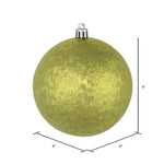 Load image into Gallery viewer, Lime --- 4 in --- Drilled Brushed Finish Ball Ornament -- Vickerman®
