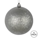 Load image into Gallery viewer, Pewter --- 4 in --- Drilled Brushed Finish Ball Ornament -- Vickerman®
