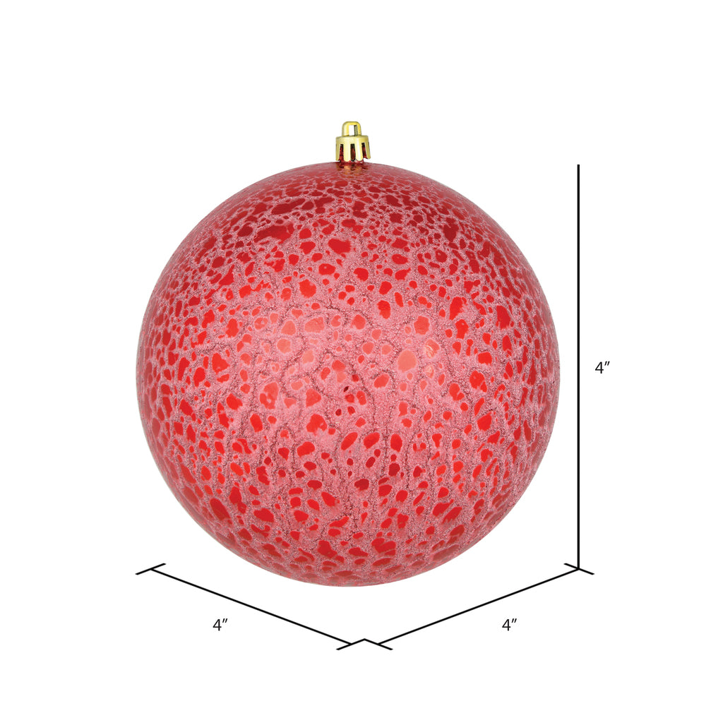 Red --- Drilled Crackle Finish Ball Ornament -- Various Sizes by Vickerman®